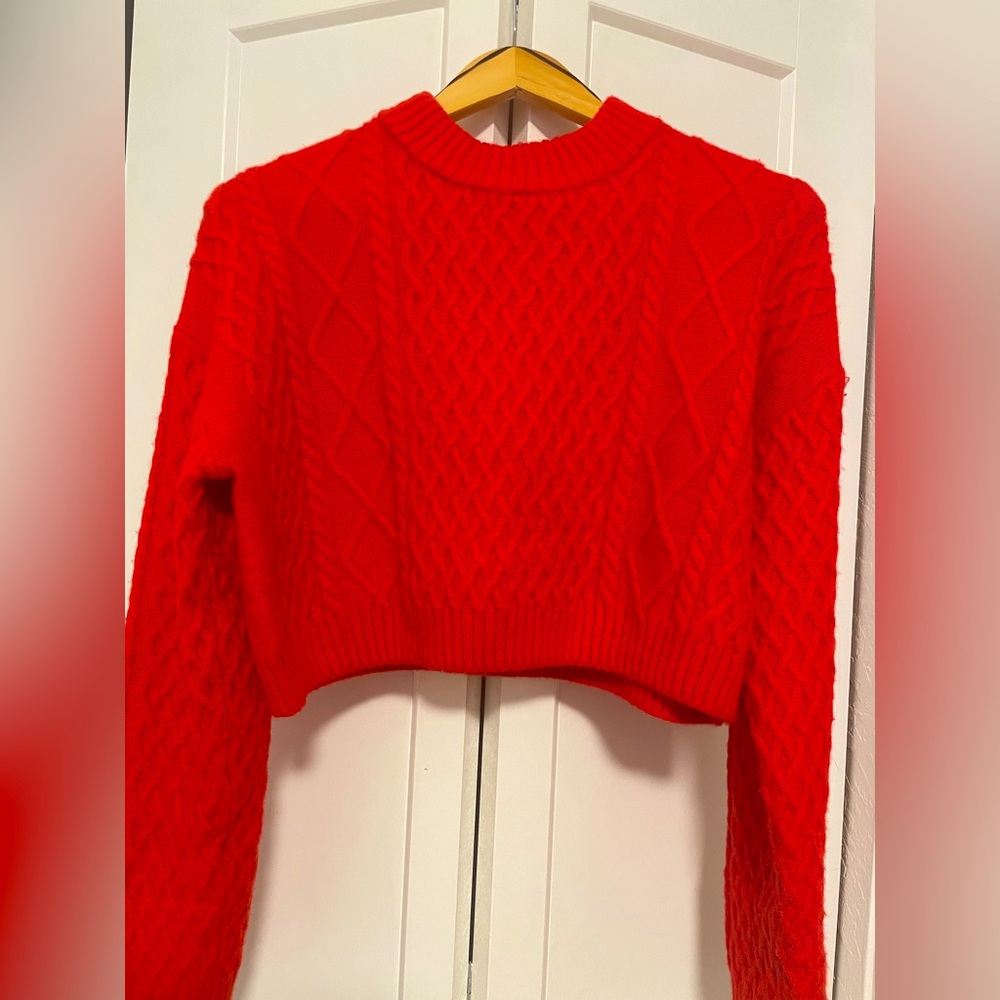 H&M Red Crew Neck Sweater